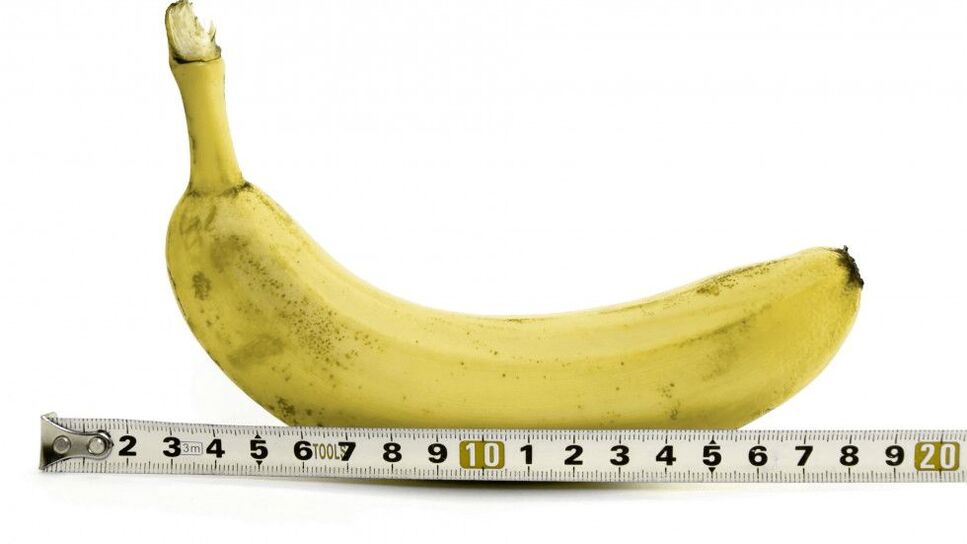 penis measurement after enlargement with gel using the example of a banana