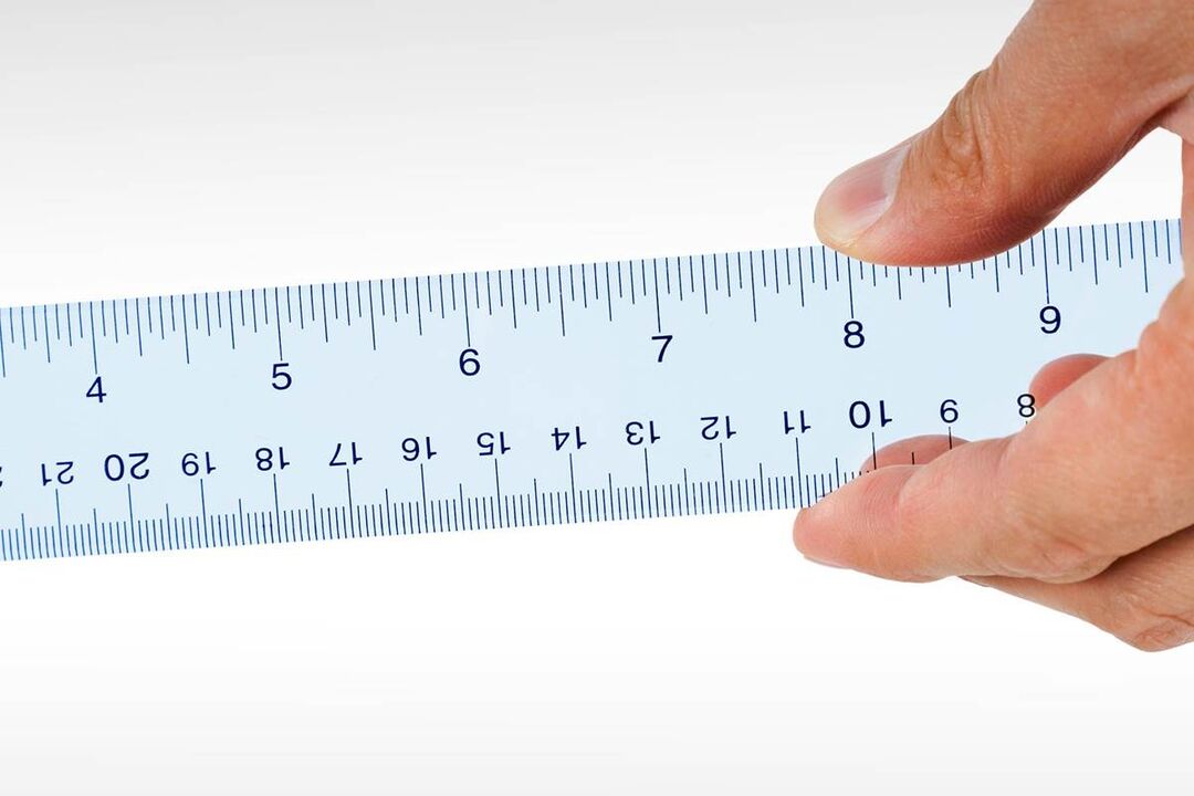 ruler for measuring the head of the penis before enlargement